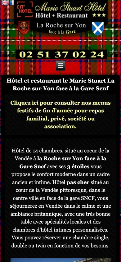 Capture mobile du site actuel